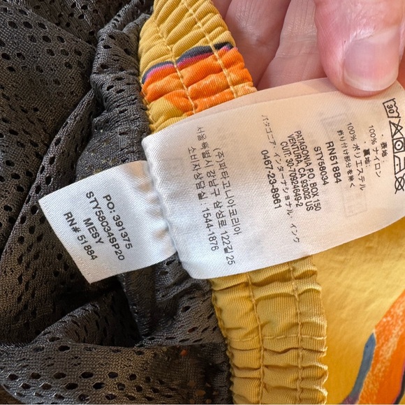 Patagonia Men's Baggies Cantaloupe Print Pockets Swim/Hiking / large - Picture 8 of 11